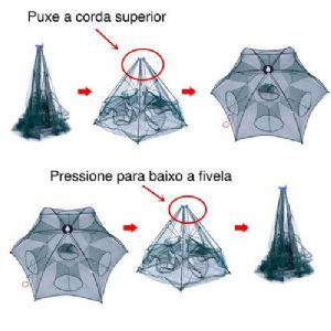 Covo Armadilha Para Camarão Lambari 6 Bocas Guarda Chuva